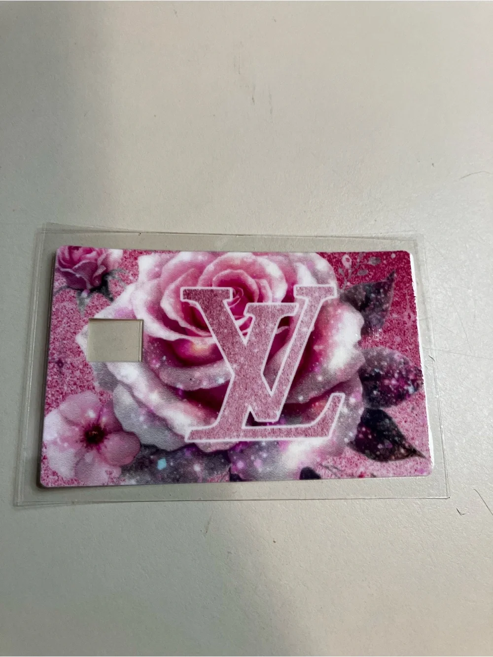 Pink Floral wrap for card - Designer Credit Card